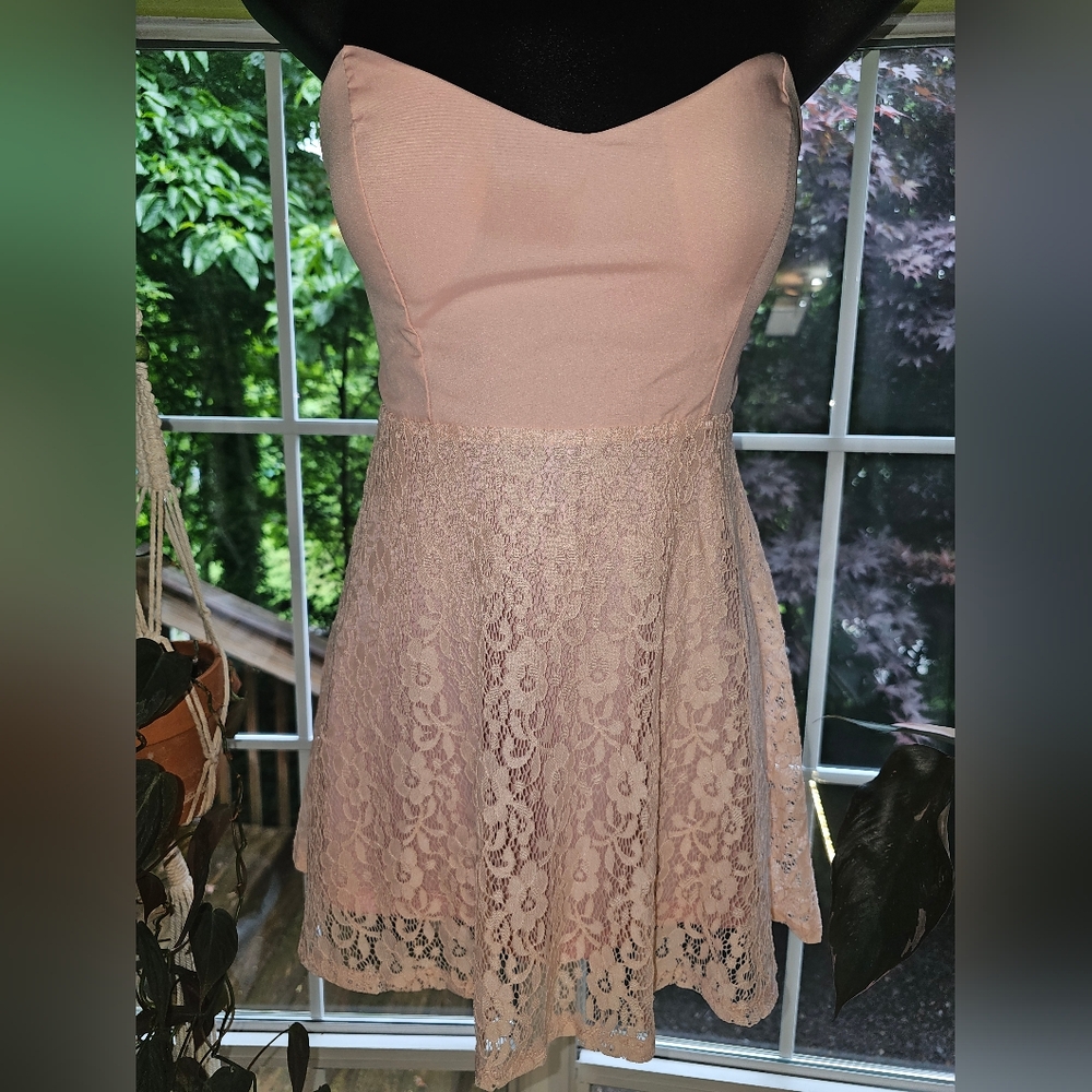 Pink lace dress